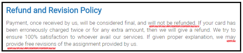missing refund policy