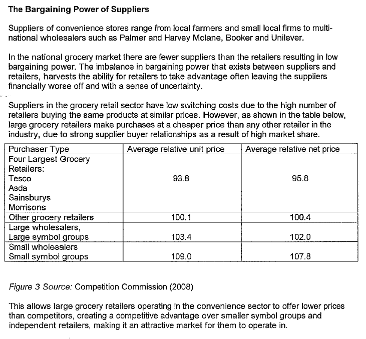 bargaining power of supplier examples