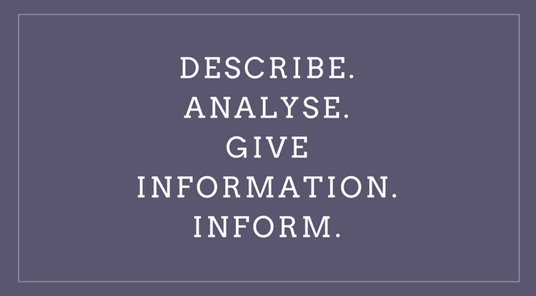 describe analyse inform